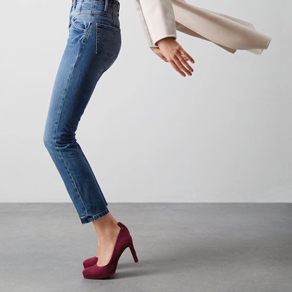 Naturalizer Teresa Hot Sauce Red Suede Heels 9N NWOB - Picture 7 of 9